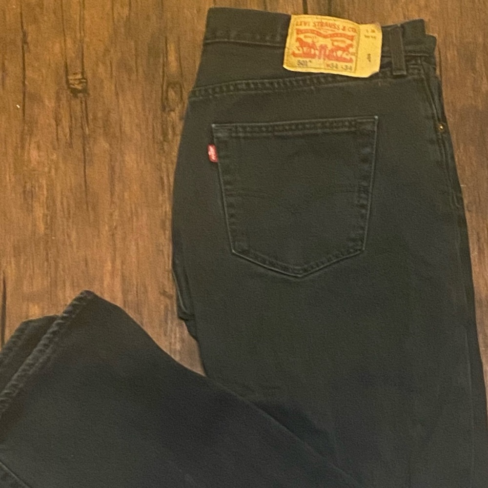 Levis 34x34 black 501 jeans button Fly